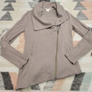 Helmut Lang Villous Asymmetric Knit Moto Jacket Size P